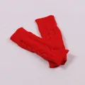 Rode kabelgebreide vingerloze armwarmers met duimgat voor herfst en winter warmte - Eén maat / Rood