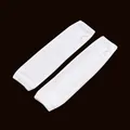 Élégantes manchettes longues blanches sans doigts sur le coude avec trous pour les pouces - Taille unique / Long Couleur Unie / Blanc (57)
