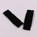 Zachte zwarte kabelgebreide vingerloze handschoenen en armwarmers voor herfst en winter - Eén maat / Zwart