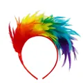 Vibrant rainbow feather headband for carnival parties and festive headwear decoration - Rainbow (3269 Feather Headband)
