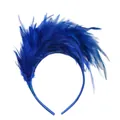 Detail view of royal blue feather headband for carnival and festival party decoration - Blue (3269 Feather Headband)