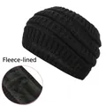 Cinta de invierno negra de punto con forro polar para deportes y protección de oídos - Diadema con Forro Polar / Negro