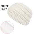 Cinta ancha de punto blanco con forro polar para protección de deportes de invierno - Diadema con Forro Polar / Blanco