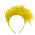 Vibrant yellow feather headband accessory for carnival party festival celebrations - Yellow (3269 Feather Headband)