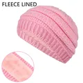 Diadema de punto rosa con forro polar para el calor invernal y protección de oídos - Diadema con Forro Polar / Rosa