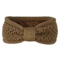 Bandeau à nœud en tricot marron élégant avec doublure polaire épaisse pour l'hiver - Khaki