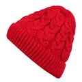 Cozy red cable knit warm winter beanie for men and women couple style fashion hat - Adjustable / Red