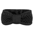 Bandeau tricoté noir doublé polaire avec nœud pour la chaleur hivernale optimale - Noir