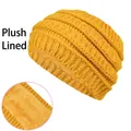 Diadema de punto amarilla con forro polar, calentador de orejas para deportes de invierno y correr - Diadema con Forro Polar / Amarillo jengibre