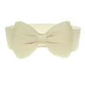 Grote elastische taille riem voor dames met decoratieve chiffon strik - Broken Wit