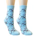 Light blue personalized crew socks with creative finger illustration pattern style - One Size / Blue