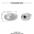 Measurement detail of silver-tone stainless steel ribbed bead for jewelry making - Striped Oval Style (YK1040-1) / 8x5mm Pack / Silver (Striped Spacer Bead)