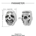 Dettaglio perla distanziale a teschio in acciaio inox, dimensioni 6x8mm, foro 2mm - Stile Teschio Smaltato (YK1041-1)