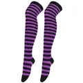 Calze parigine a righe viola e nere per cosplay e feste in costume a tema Halloween - A Righe Sottili (62)