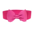 Roze elastische tailleriem voor dames met een grote decoratieve strik van chiffon - Rozerood