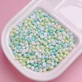 Detailweergave van 4 mm matte macaron glazen rocailles voor het maken van doe-het-zelf sieraden - 200 Stuks / 04 (ai-Mint Green)