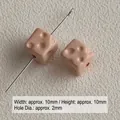 Macro view of 10mm cheese-shaped acrylic cube beads for DIY jewelry with 2mm hole - Small Size (Cheese Shape) / 10mm (approx 2mm hole) / Light Coffee