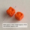 Close-up of orange acrylic cheese cube beads for DIY crafts, 10mm size with 2mm hole - Small Size (Cheese Shape) / 10mm (approx 2mm hole) / Orange