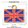 Detail of UK flag stainless steel enamel pendant showing dimensions and material. - UK Flag (YK695)