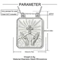 Detaillierte Größenangaben für den silbernen Edelstahl-Tarot-Anhänger mit Kreuzmotiv - Kreuz Betende Hände Stil (YK574) / Anhänger Ohne Kette