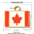 Detailed size and weight parameters for Canada flag stainless steel enamel pendant charm - Canada Flag (YK697)