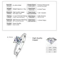 Detaillierte Spezifikationen des 1-Karat-Moissanit-Rings mit 4-Krappen-Einstellung - Größe 5 / Silber