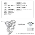 Ficha técnica detallada de un anillo de circonita de estilo vintage francés para mujer - Talla US 4.5 / Juego de Anillos de Corte de Pera Francesa / Tono de Oro Blanco
