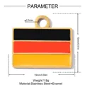 Macro detail of Germany flag enamel pendant showing dimensions and material specifications - Germany Flag (YK698)