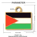 Stainless steel Palestine flag enamel pendant with detailed size and weight specs - Palestine Flag (YK699)