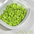 6x5mm lime green square macaron color acrylic beads for DIY jewelry and phone chains - 05-Square Green / (Sold by Piece)