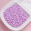 Gedetailleerd aanzicht van 4mm matte paarse glazen kralen voor DIY sieraden maken - 200 Stuks / 15 (ai-Light Purple)