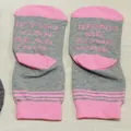 Funny grey and pink crew socks with 'If You Can Read This Bring Me Some Wine' text - One Size / Pink Gray (Bring Me Some Wine)