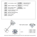Detalles técnicos de pendientes solitarios de moissanita con engaste de cuatro garras - Estilo de Cuatro Garras de Moda / 1 ct / Plateado