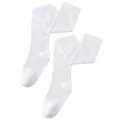 Un par de calcetines blancos lisos por encima de la rodilla para tallas grandes. - Talla grande / Blanco