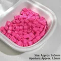 Hot pink macaron cube acrylic beads 6x5mm with 1.6mm hole for DIY jewelry making - 09-Square Rose Red / (Sold by Piece)
