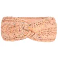 Vue détaillée d'un bandeau en maille rose à mouchetures colorées et doublure polaire - Rose avec Taches Arc-en-ciel