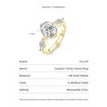 Eleganter Drei-Steine-Moissanit-Verlobungsring mit 3,0-ct-Oval-Mittelstein in Gold-Optik - US Größe 4.5 / 3,0 ct Ovaler Drei-Stein-Stil / Gold