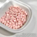 Macaron pink painted square acrylic loose beads for DIY beading and jewelry making projects - Cube / Light Pink