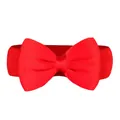 Close-up view of a vibrant red elastic waistband featuring a large chiffon bow - Red / 75cm