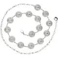 Cintura a catena in metallo argento vintage per abiti da donna - Stile Cerchio Traforato (2579) / 110cm / Argento