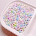 Diverse 4 mm matte macaron glaskraaltjes in een witte schaal voor DIY hobby-werk - 200 Stuks / 07 (ai-Mixed Colors)