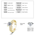 Detailansicht eines vergoldeten Vier-Krallen-Rings mit Spezifikationen und Edelsteineigenschaften - Größe 5 / Mode Vier-Krappen / Gold