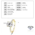 Klassischer vergoldeter geometrischer Ehering mit großem 10mm CZ-Stein und Pavé-Band - US Größe 4.5 / Klassischer Diamantring-Stil / Gold
