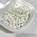 White square painted acrylic loose beads 6x5mm with 1.6mm hole for DIY jewelry and phone chains - 11-Square Off-White / (Sold by Piece)