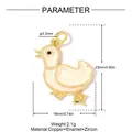 Niedlicher Anhänger Entlein aus rosa Emaille mit Kupfer- und Zirkon-Materialangaben - Rosa Ente (VK262)