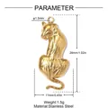 Detailed size and material parameters for the leopard stainless steel pendant. - Gold Leopard (YK637-2)