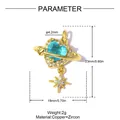 Dimensioni dettagliate del ciondolo Saturno a forma di cuore con zircone blu in rame - Cuore del Pianeta Blu (VK239)