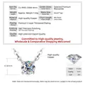 Minimalist moissanite solitaire pendant necklace with 45+5cm adjustable chain length - Classic Six-Prong / 4MM Moissanite / Silver