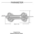 Detailed product specifications for the bone-shaped stainless steel DIY jewelry pendant - Silver Bone (YK638-1)