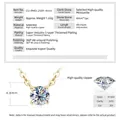 Variant view of moissanite solitaire necklace in 14k gold plated copper setting - 0.3 Carat Ruth Style / Gold